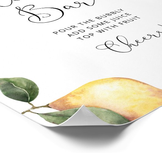 Waterverf lemon Mimosa bar Poster (Hoek)