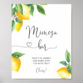Waterverf lemon Mimosa bar Poster (Voorkant)