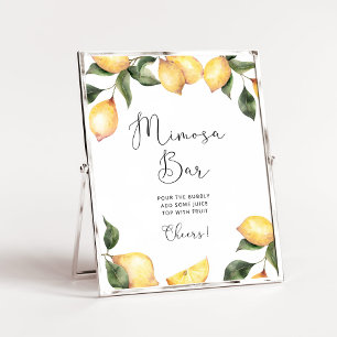 Waterverf lemon Mimosa bar Poster