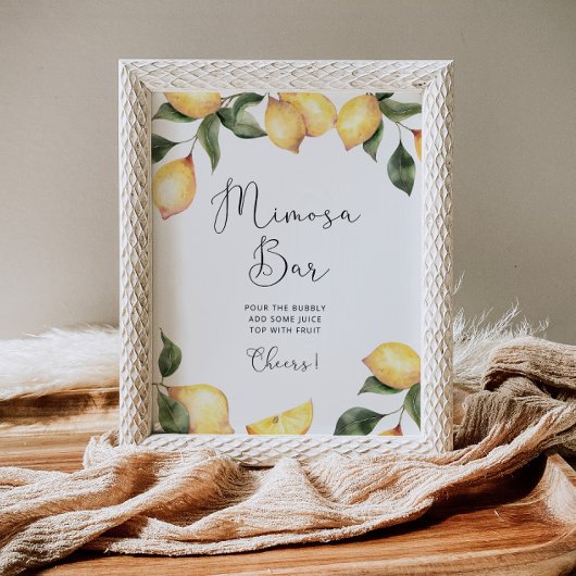 Waterverf lemon Mimosa bar Poster