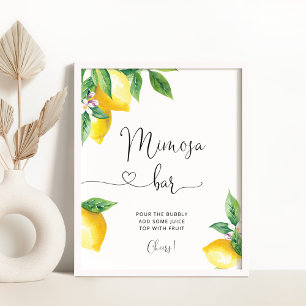 Waterverf lemon Mimosa bar Poster