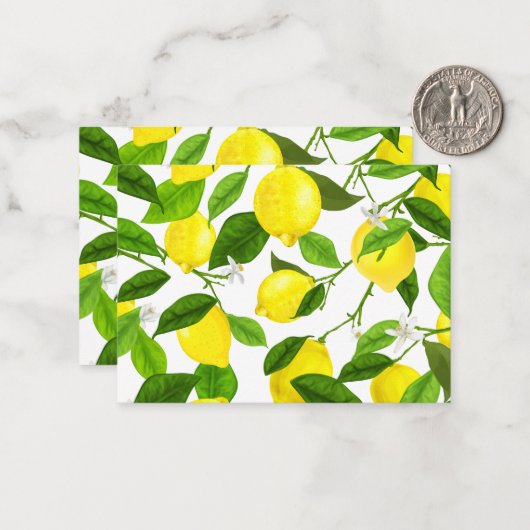 Waterverf Lemon Notitiekaartje (Voorkant / Achterkant in situ)