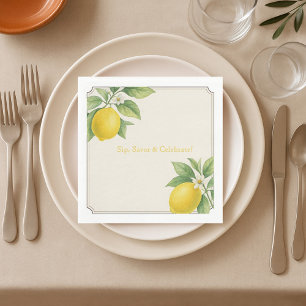 Waterverf Lemon Paper Napkins Servet