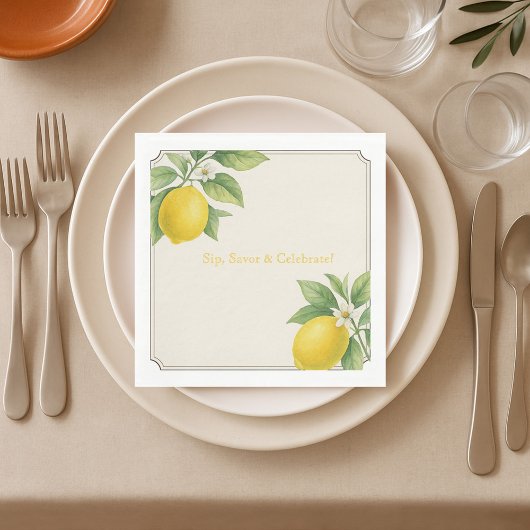 Waterverf Lemon Paper Napkins Servet