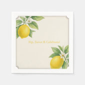 Waterverf Lemon Paper Napkins Servet (Voorkant)