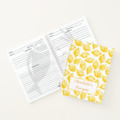 Waterverf Lemon Patroon Aangepast recept Notitieboek (Binnen)