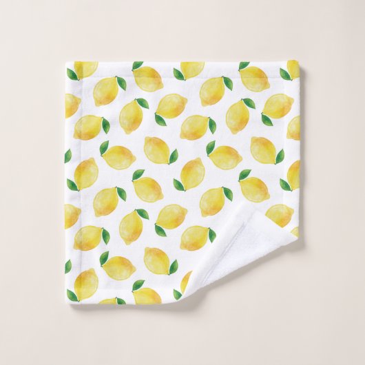 Waterverf Lemon Patroon Bad Handdoek (Wasdoekje)