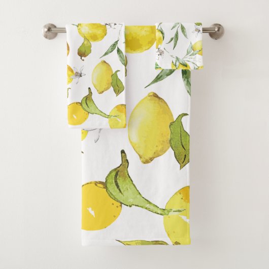 Waterverf Lemon Patroon Bad Handdoek (Insitu)
