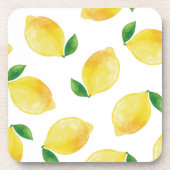 Waterverf Lemon Patroon Bier Onderzetter (Voorkant)