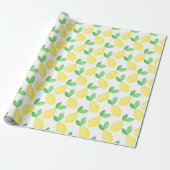 Waterverf Lemon Patroon Cadeaupapier (Uitgerold)