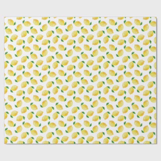 Waterverf Lemon Patroon Cadeaupapier (Vlak)