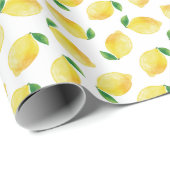 Waterverf Lemon Patroon Cadeaupapier (Rol Hoek)
