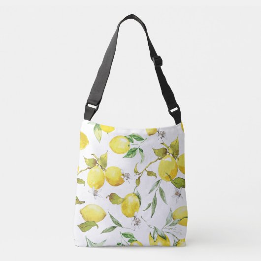 Waterverf Lemon Patroon Crossbody Tas (Voorkant)