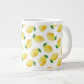 Waterverf Lemon Patroon Grote Koffiekop (Voorkant rechts)