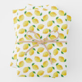 Waterverf Lemon Patroon Inpakpapier Vel (In situ)