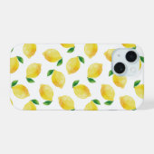 Waterverf Lemon Patroon iPhone 15 Case (Achterkant horizontaal)