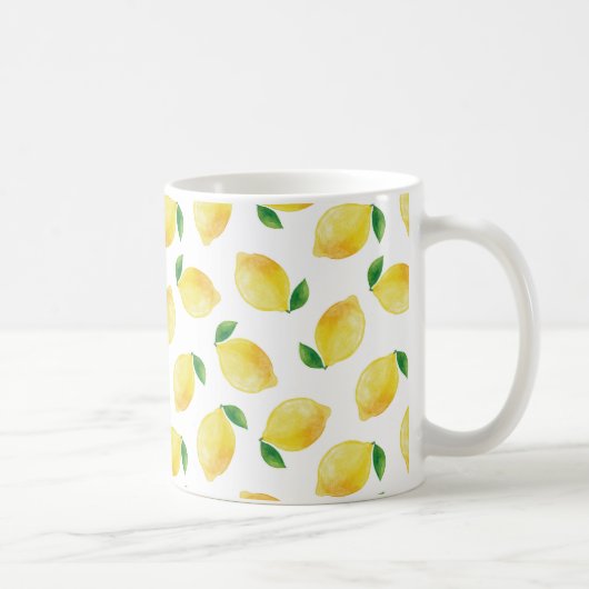 Waterverf Lemon Patroon Koffiemok (Rechts)