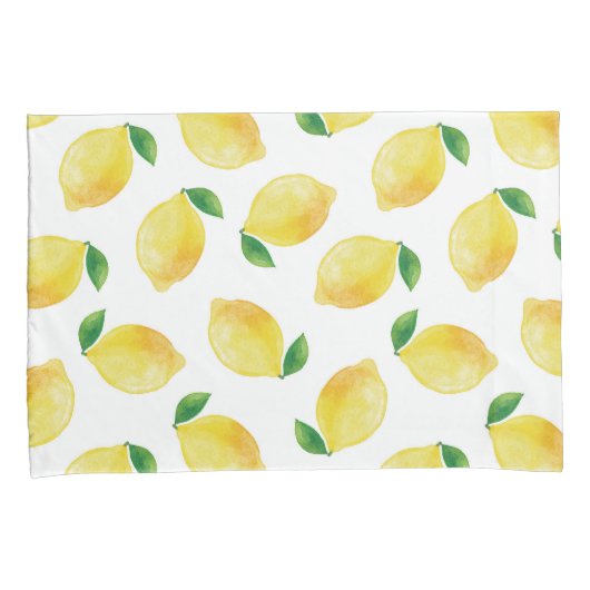 Waterverf Lemon Patroon Kussensloop (Voorkant-Rechts)
