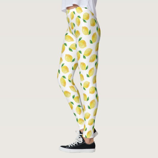 Waterverf Lemon Patroon Leggings (Links)