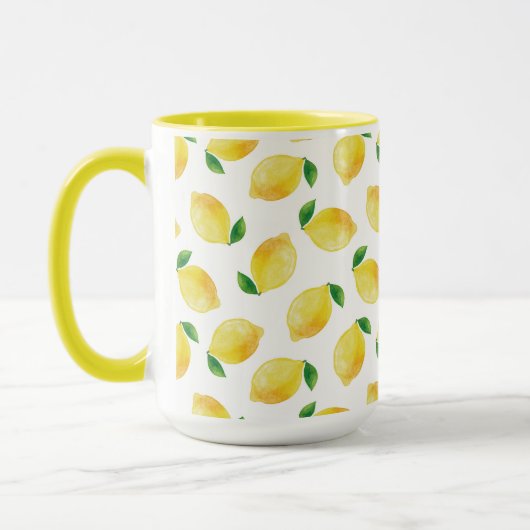 Waterverf Lemon Patroon Mok (Links)