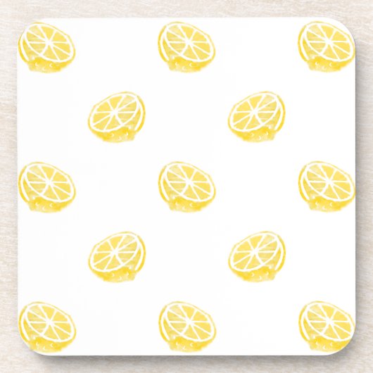 Waterverf Lemon Patroon Onderzetter (Voorkant)