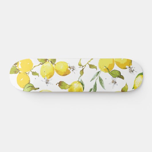 Waterverf Lemon Patroon Persoonlijk Skateboard (Horizontaal)