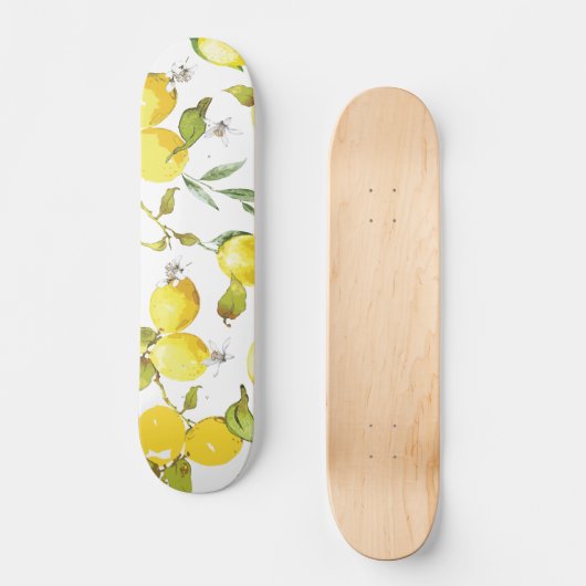 Waterverf Lemon Patroon Persoonlijk Skateboard (Voorkant)