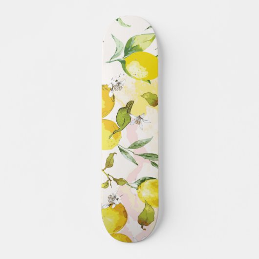 Waterverf Lemon Patroon Persoonlijk Skateboard (Voorkant)