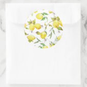 Waterverf Lemon Patroon Ronde Sticker (Tas)