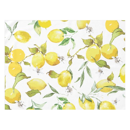 Waterverf Lemon Patroon Tafelkleed (Voorkant (Horizontaal))