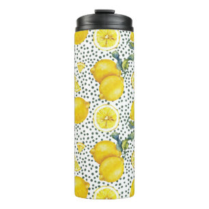 Waterverf Lemon Patroon Thermosbeker
