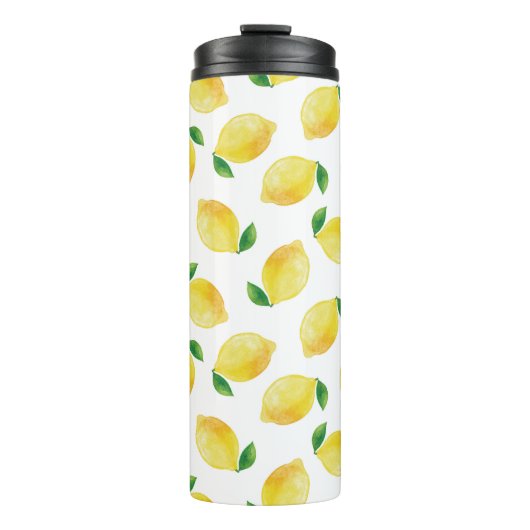 Waterverf Lemon Patroon Thermosbeker (Voorkant)
