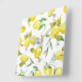 Waterverf Lemon Patroon Vierkante Klok (Hoek)
