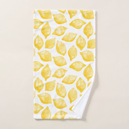 Waterverf Lemon Pattern Citrus Bad Handdoek (Handdoek)