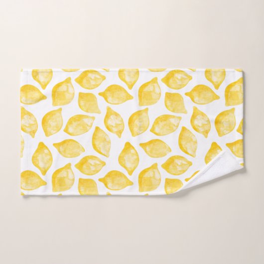 Waterverf Lemon Pattern Citrus Bad Handdoek (Handdoek)