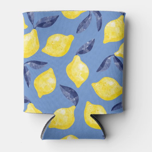 Waterverf Lemon Pattern Citrus Blikjeskoeler (Voorkant)