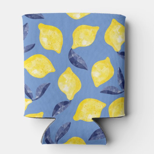 Waterverf Lemon Pattern Citrus Blikjeskoeler (Achterkant)