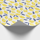 Waterverf Lemon Pattern Citrus Cadeaupapier (Hoek)