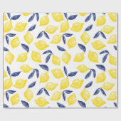 Waterverf Lemon Pattern Citrus Cadeaupapier (Vlak)
