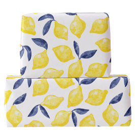 Waterverf Lemon Pattern Citrus Cadeaupapier