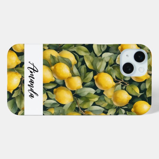 Waterverf Lemon Pattern Citrus Case-Mate iPhone Case (Achterkant (horizontaal))