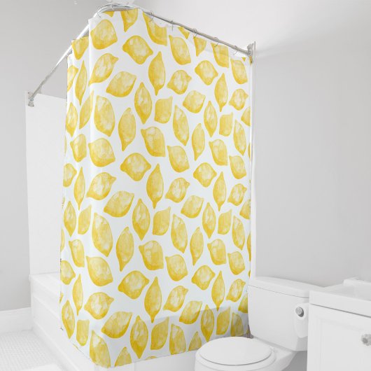 Waterverf Lemon Pattern Citrus Douchegordijn