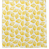 Waterverf Lemon Pattern Citrus Douchegordijn (Voorkant)