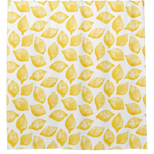 Waterverf Lemon Pattern Citrus Douchegordijn (Voorkant)