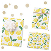 Waterverf Lemon Pattern Citrus Inpakpapier Vel