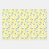 Waterverf Lemon Pattern Citrus Inpakpapier Vel (Voorkant 3)