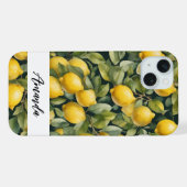 Waterverf Lemon Pattern Citrus iPhone Hoesje (Achterkant horizontaal)