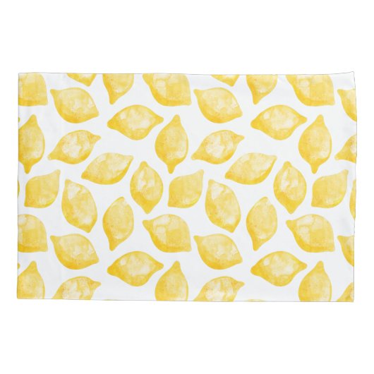 Waterverf Lemon Pattern Citrus Kussensloop (Achterkant-Links)