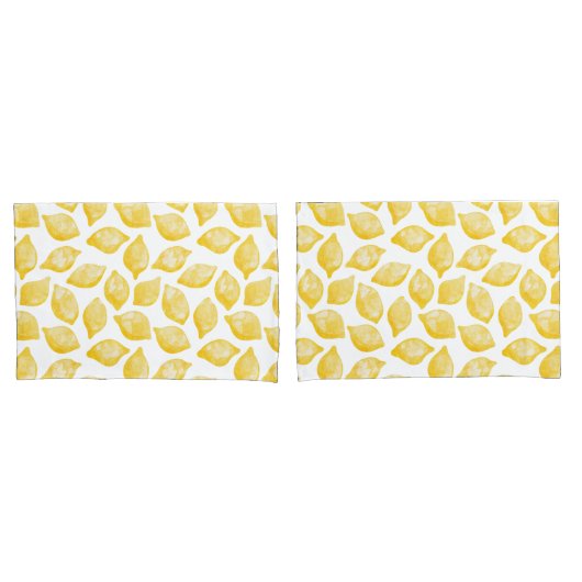 Waterverf Lemon Pattern Citrus Kussensloop (Voorkant-Set)