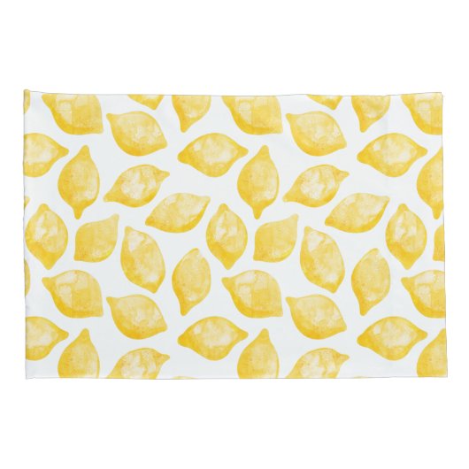 Waterverf Lemon Pattern Citrus Kussensloop (Achterkant-Rechts)